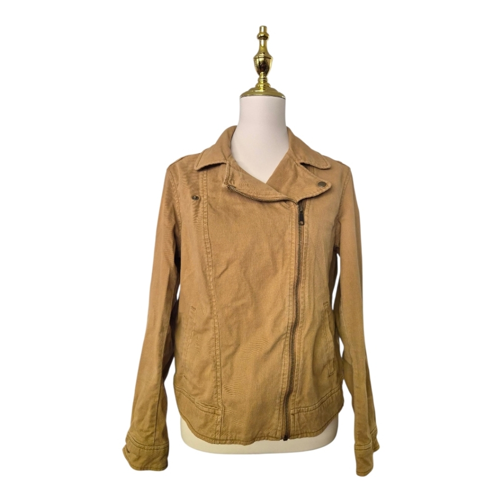 One of a Kind Upcycled Sunflower Jacket Yellow Gingham Flower Moto Jacket Size M - Picture 2 of 7
